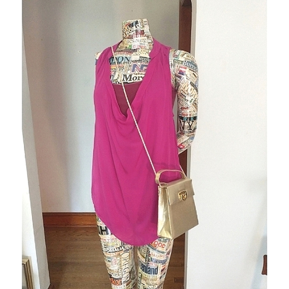 HEAT WAVE SALE! HAUTE HIPPIE- Pink Tank Tunic, sz Large. - Picture 11 of 12